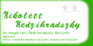 nikolett medzihradszky business card